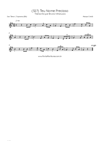 Harpa Cristã (327) Teu Nome Precioso score for Tenor Saxophone Soprano (Bb)