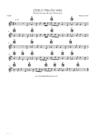 Harpa Cristã (328) O Pão Da Vida score for Acoustic Guitar