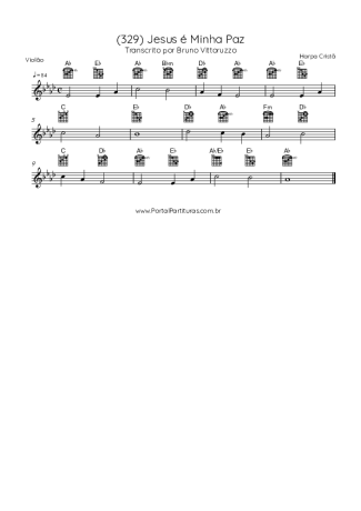 Harpa Cristã (329) Jesus é Minha Paz score for Acoustic Guitar