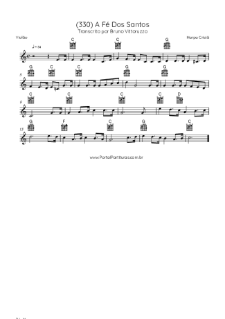 Harpa Cristã (330) A Fé Dos Santos score for Acoustic Guitar
