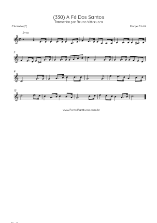Harpa Cristã (330) A Fé Dos Santos score for Clarinet (C)