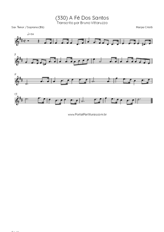 Harpa Cristã (330) A Fé Dos Santos score for Tenor Saxophone Soprano (Bb)