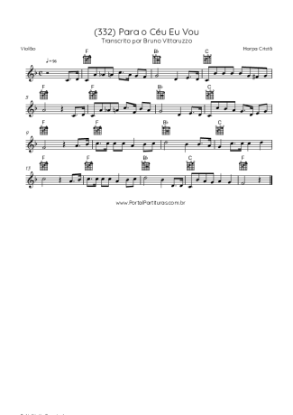 Harpa Cristã (332) Para O Céu Eu Vou score for Acoustic Guitar