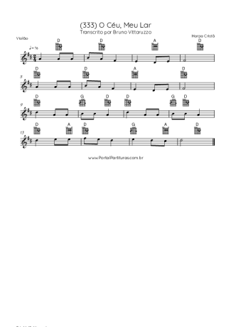 Harpa Cristã (333) O Céu Meu Lar score for Acoustic Guitar