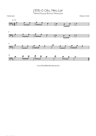 Harpa Cristã (333) O Céu Meu Lar score for Cello