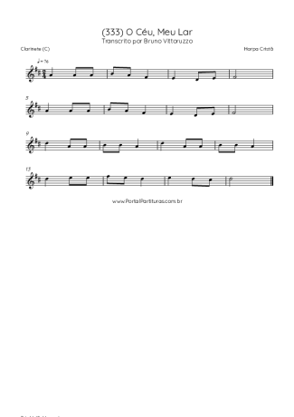 Harpa Cristã (333) O Céu Meu Lar score for Clarinet (C)