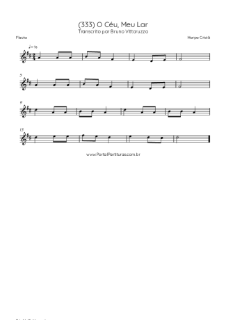 Harpa Cristã (333) O Céu Meu Lar score for Flute