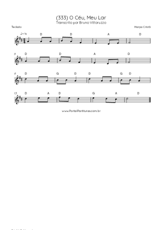 Harpa Cristã (333) O Céu Meu Lar score for Keyboard