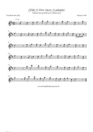 Harpa Cristã (334) O Fim Vem Cuidado score for Alto Saxophone
