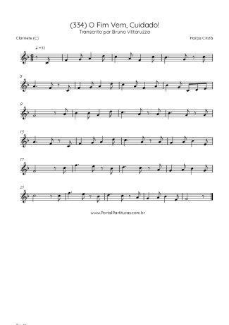 Harpa Cristã (334) O Fim Vem Cuidado score for Clarinet (C)
