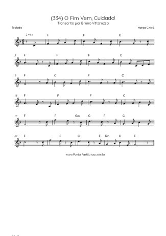 Harpa Cristã (334) O Fim Vem Cuidado score for Keyboard