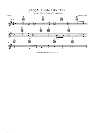 Harpa Cristã (335) Mui Perto Está O Dia score for Acoustic Guitar