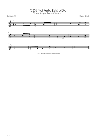 Harpa Cristã (335) Mui Perto Está O Dia score for Clarinet (C)