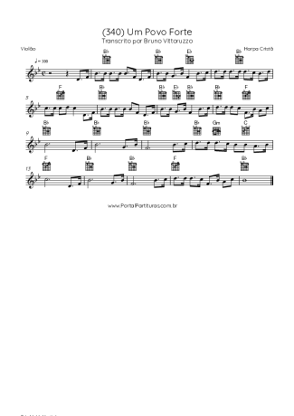 Harpa Cristã (340) Um Povo Forte score for Acoustic Guitar