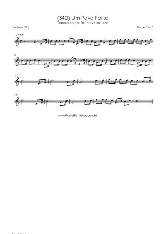 Harpa Cristã (340) Um Povo Forte score for Clarinet (Bb)