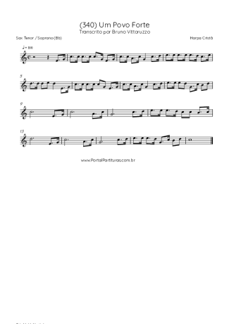 Harpa Cristã (340) Um Povo Forte score for Tenor Saxophone Soprano (Bb)