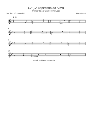Harpa Cristã (341) A Aspiração Da Alma score for Tenor Saxophone Soprano (Bb)
