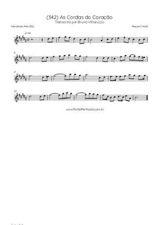 Harpa Cristã (342) As Cordas Do Coração score for Alto Saxophone