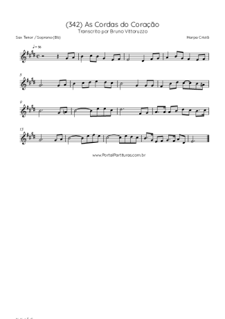 Harpa Cristã (342) As Cordas Do Coração score for Tenor Saxophone Soprano (Bb)