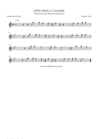 Harpa Cristã (343) Abre O Coração score for Alto Saxophone