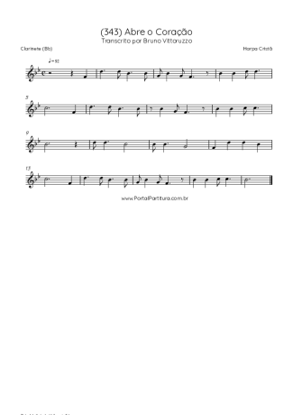 Harpa Cristã (343) Abre O Coração score for Clarinet (Bb)