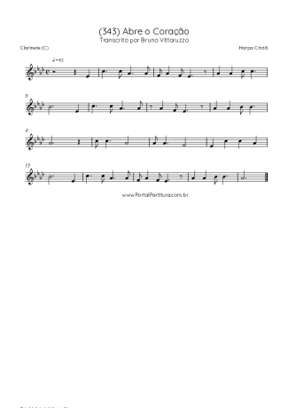 Harpa Cristã (343) Abre O Coração score for Clarinet (C)
