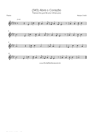 Harpa Cristã (343) Abre O Coração score for Flute