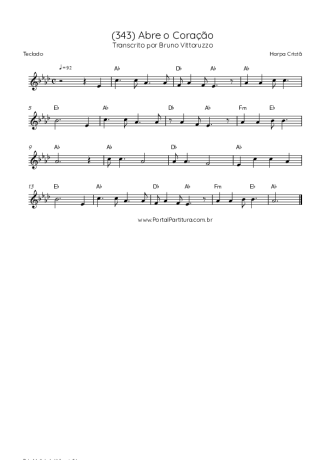 Harpa Cristã (343) Abre O Coração score for Keyboard