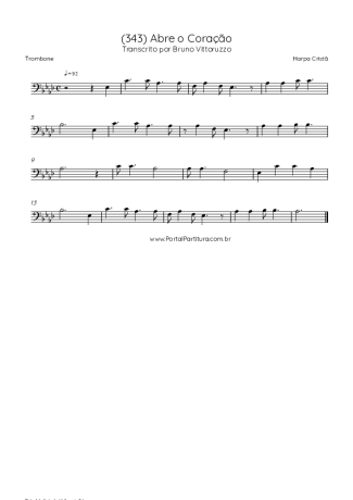 Harpa Cristã (343) Abre O Coração score for Trombone
