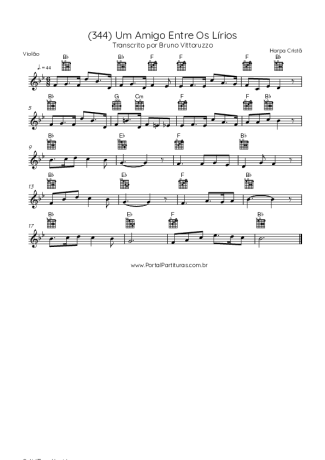 Harpa Cristã (344) Um Amigo Entre Os Lírios score for Acoustic Guitar
