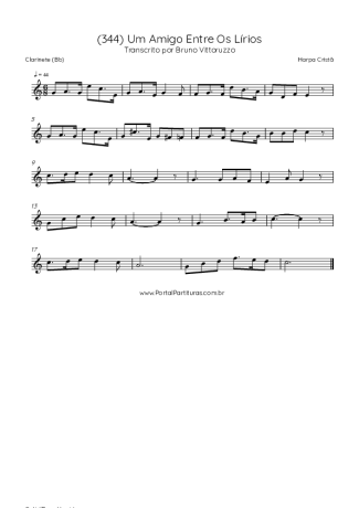 Harpa Cristã (344) Um Amigo Entre Os Lírios score for Clarinet (Bb)