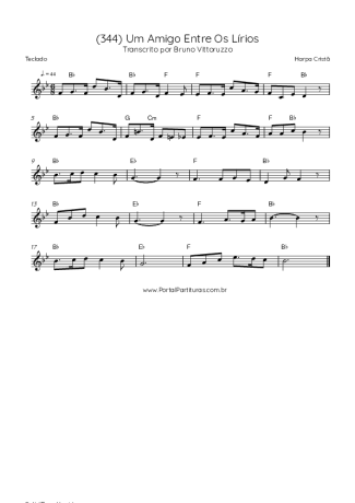 Harpa Cristã (344) Um Amigo Entre Os Lírios score for Keyboard