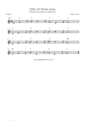 Harpa Cristã (345) Oh Tenho Gozo score for Keyboard