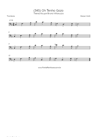 Harpa Cristã (345) Oh Tenho Gozo score for Trombone