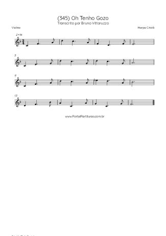 Harpa Cristã (345) Oh Tenho Gozo score for Violin
