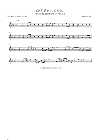 Harpa Cristã (346) É Meu O Céu score for Tenor Saxophone Soprano (Bb)