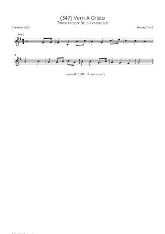 Harpa Cristã (347) Vem A Cristo score for Clarinet (Bb)
