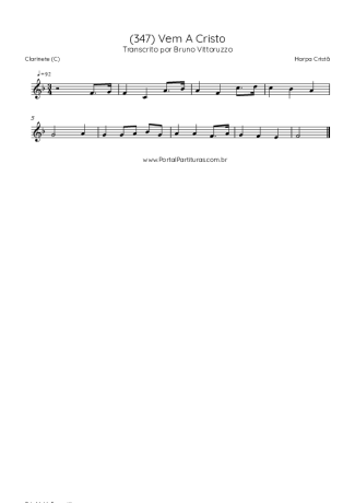 Harpa Cristã (347) Vem A Cristo score for Clarinet (C)