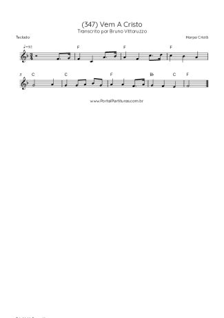 Harpa Cristã (347) Vem A Cristo score for Keyboard