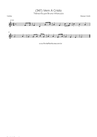 Harpa Cristã (347) Vem A Cristo score for Violin