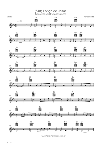 Harpa Cristã (348) Longe De Jesus score for Acoustic Guitar