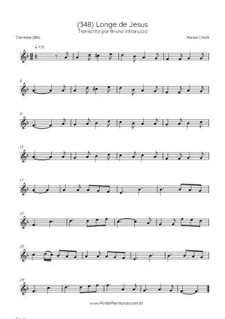 Harpa Cristã (348) Longe De Jesus score for Clarinet (Bb)