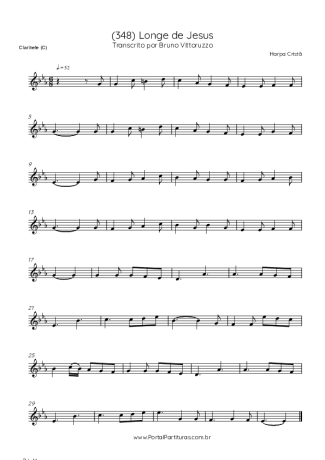 Harpa Cristã (348) Longe De Jesus score for Clarinet (C)