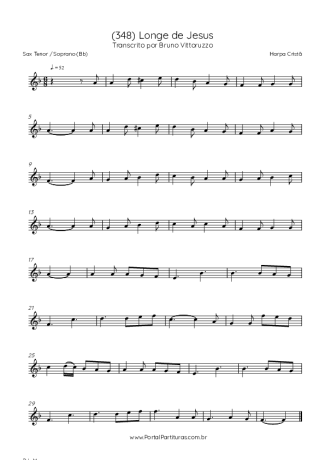 Harpa Cristã (348) Longe De Jesus score for Tenor Saxophone Soprano (Bb)