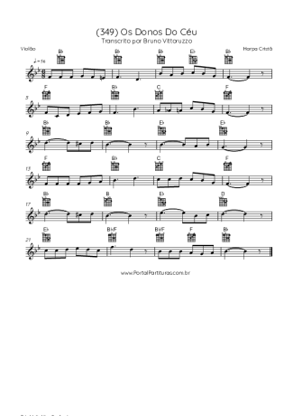 Harpa Cristã (349) Os Donos Do Céu score for Acoustic Guitar