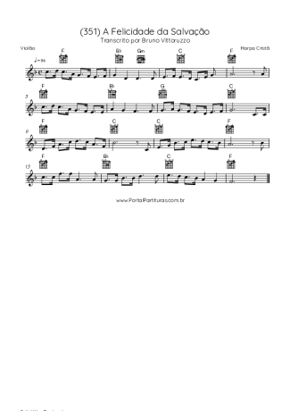 Harpa Cristã (351) A Felicidade Da Salvação score for Acoustic Guitar