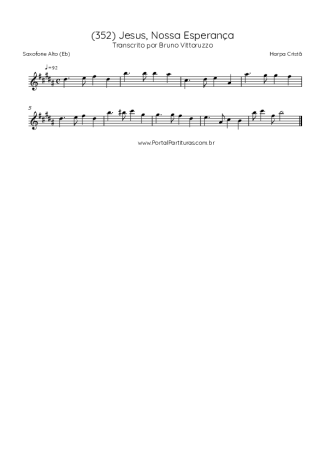 Harpa Cristã (352) Jesus Nossa Esperança score for Alto Saxophone