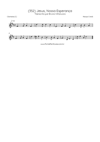 Harpa Cristã (352) Jesus Nossa Esperança score for Clarinet (C)