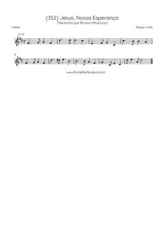 Harpa Cristã (352) Jesus Nossa Esperança score for Violin