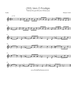 Harpa Cristã (353) Vem Ó Prodígio score for Harmonica
